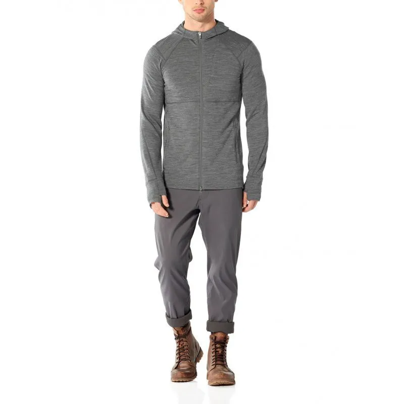 Icebreaker Quantum II Long Sleeve Zip Hood - Veste en laine mérinos homme I Hardloop | Hardloop