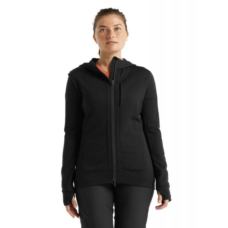 Icebreaker Quantum III LS Zip Hood - Polaire en laine mérinos femme I Hardloop | Hardloop