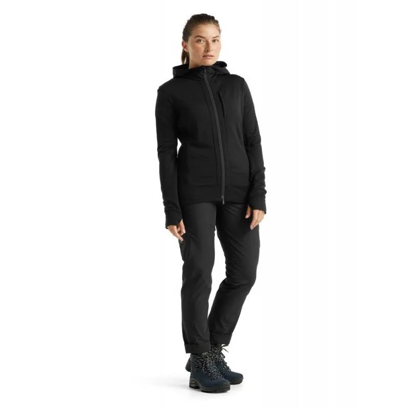 Icebreaker Quantum III LS Zip Hood - Polaire en laine mérinos femme I Hardloop | Hardloop