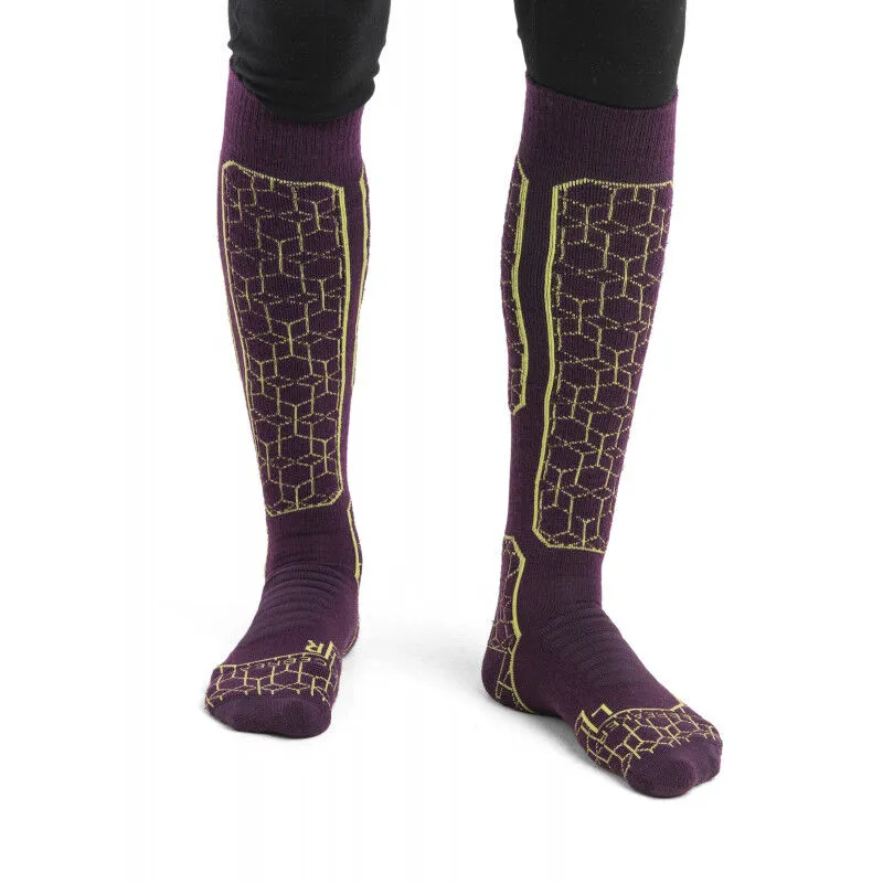 Icebreaker Ski+ Medium Over The Calf Alpine Geo - Chaussettes en laine mérinos homme | Hardloop