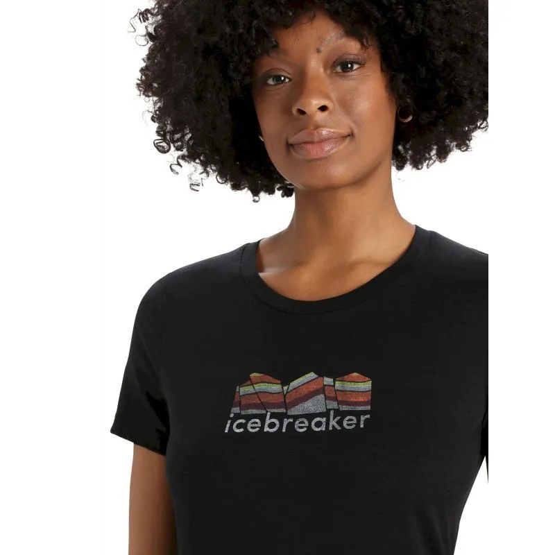 Icebreaker Tech Lite II SS Tee Mountain Geology - T-shirt en laine mérinos femme | Hardloop