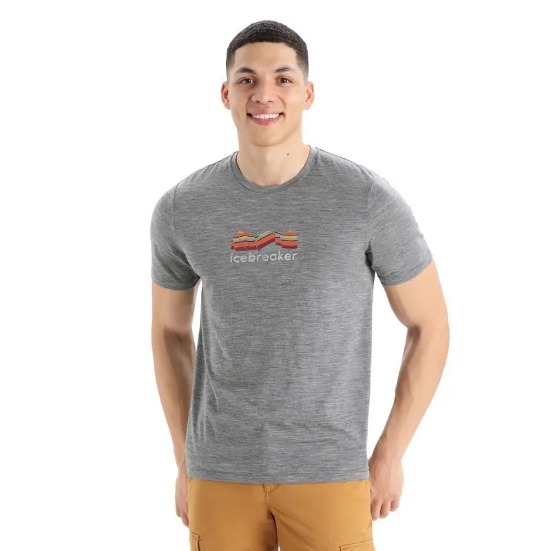 Icebreaker Tech Lite II SS Tee Mountain Geology - T-shirt en laine mérinos homme | Hardloop