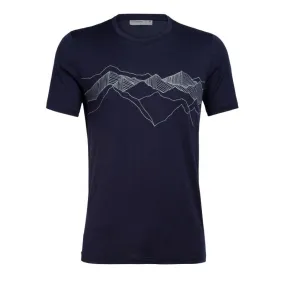 Icebreaker Tech Lite Short Sleeve Crewe Peak Patterns - T-shirt en laine mérinos homme I Hardloop | Hardloop