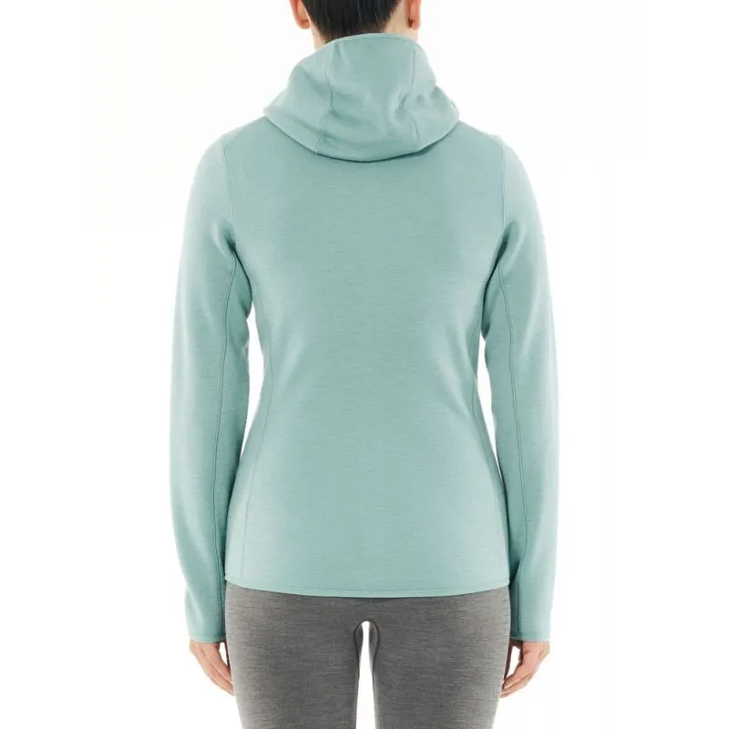 Icebreaker Wmns Elemental LS Zip Hood - Polaire en laine mérinos femme I Hardloop | Hardloop