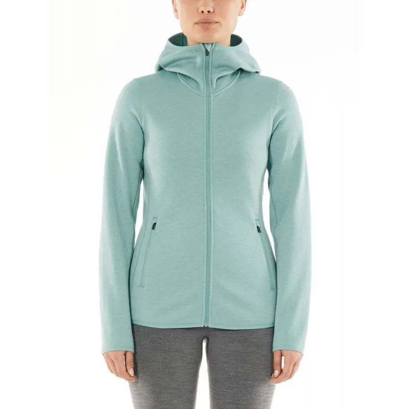 Icebreaker Wmns Elemental LS Zip Hood - Polaire en laine mérinos femme I Hardloop | Hardloop