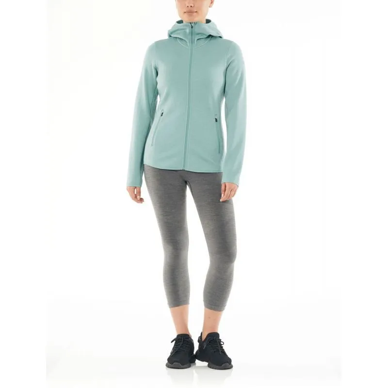 Icebreaker Wmns Elemental LS Zip Hood - Polaire en laine mérinos femme I Hardloop | Hardloop