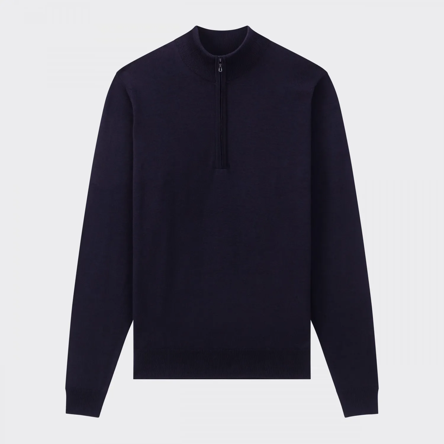 John Smedley : Polo Manches Longues Col Zip : Marine