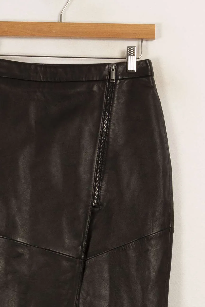 Jupe en cuir noir - Taille M/38