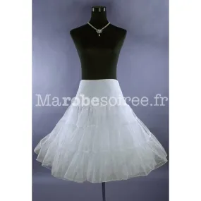 Jupon blanc pour robes mi-longue style rétro année 50's réf W16B en Tulle