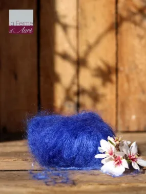 Laine Mohair et Soie Bleu Outremer (Pelote 25g) - Laine à tricoter