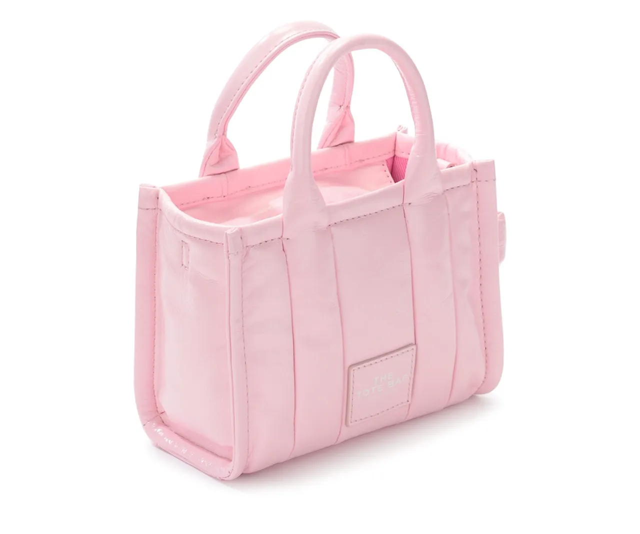 Marc Jacobs Sac The Shiny Crinkle mini rose tote