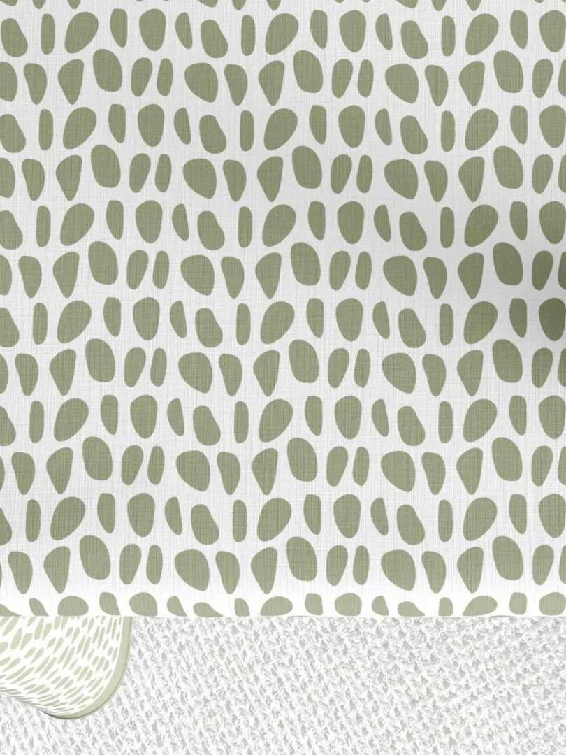 Nappe rectangulaire anti tache en Coton - Raza Sauge - Vert