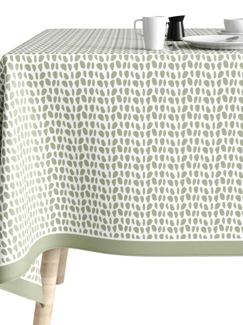 Nappe rectangulaire anti tache en Coton - Raza Sauge - Vert