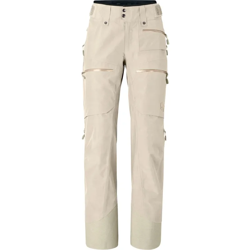 NORRONA Lofoten Gtx Insulated Pantalon W /oatmeal 2024-2025 Pantalons de Ski Snowboard Doublé chaud