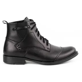 Olivier Bottes d'hiver en cuir pour hommes 7005KB noir le noir