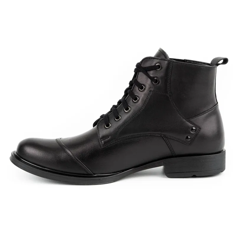 Olivier Bottes d'hiver en cuir pour hommes 7005KB noir le noir