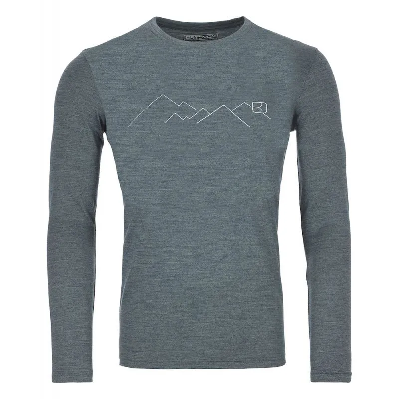 Ortovox 185 Merino Mountain LS - T-shirt en laine mérinos homme | Hardloop