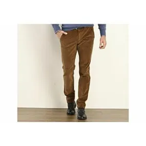 Pantalon chino velours côtelé homme Camel Foncé Norman