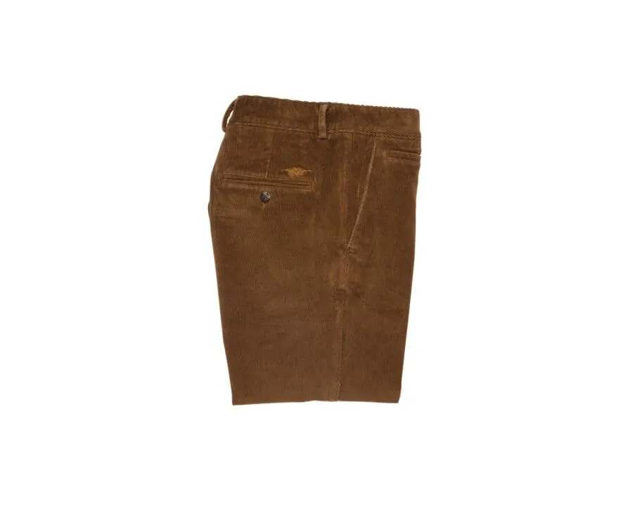 Pantalon chino velours côtelé homme Camel Foncé Norman