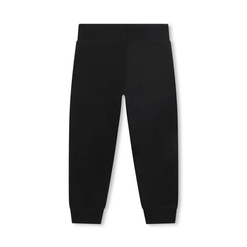 PANTALON DE JOGGING ENFANT HUGO EN MOLLETON GRATTÉ NOIR