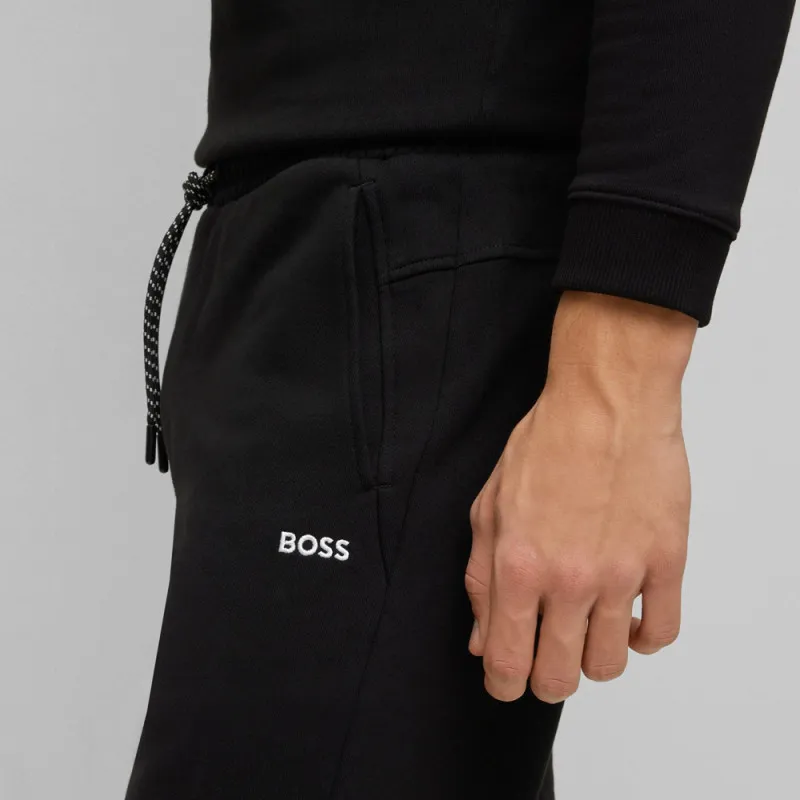 PANTALON DE JOGGING HADIKO BOSS NOIR EN COTON À LOGO CONTRASTANT