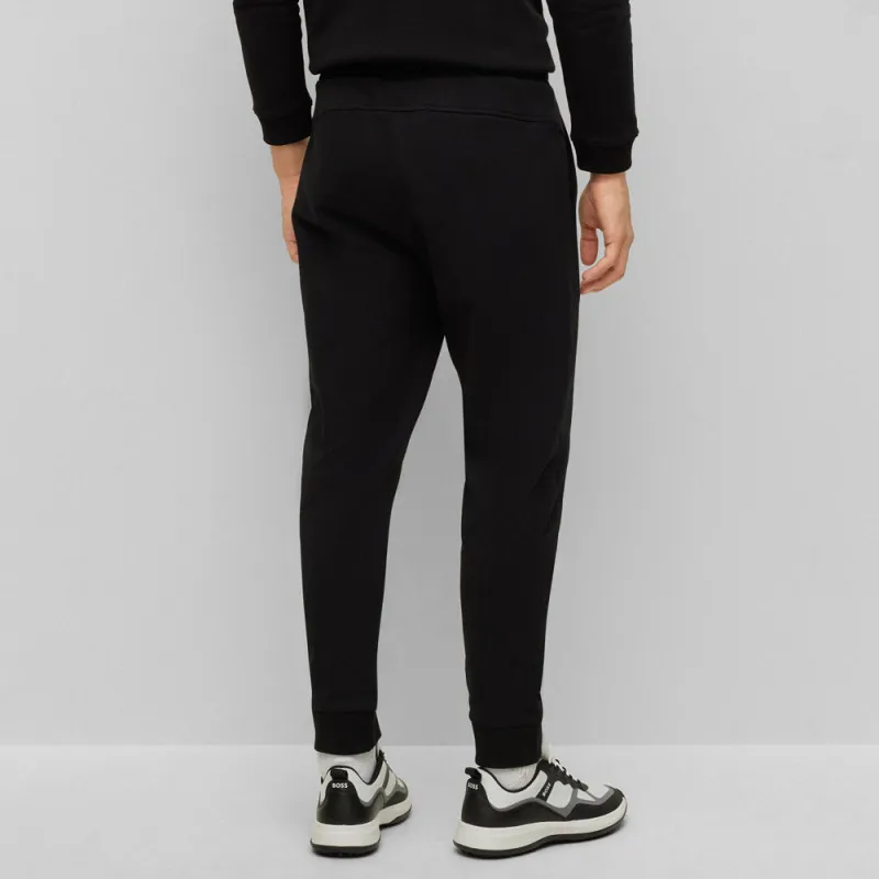 PANTALON DE JOGGING HADIKO BOSS NOIR EN COTON À LOGO CONTRASTANT