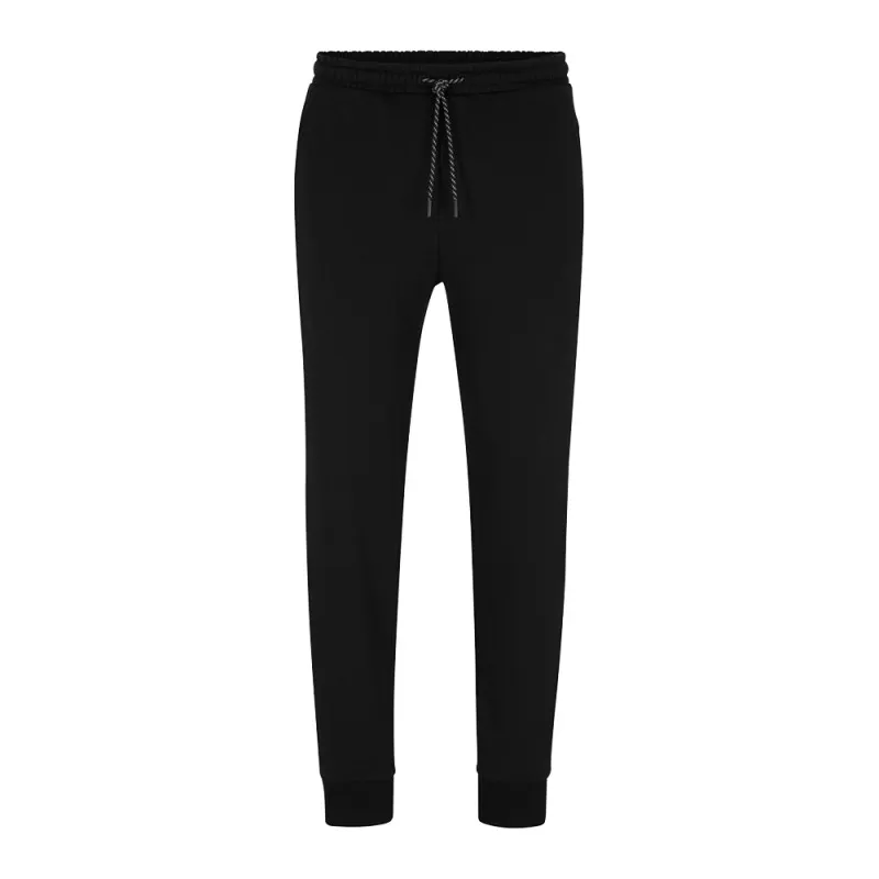 PANTALON DE JOGGING HADIKO BOSS NOIR EN COTON À LOGO CONTRASTANT