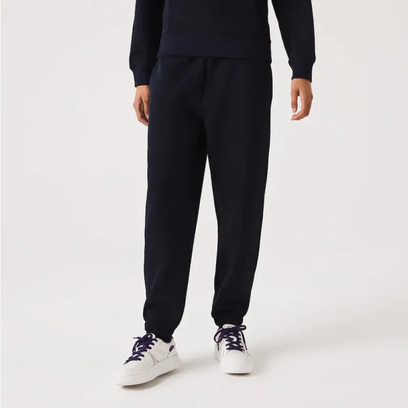 PANTALON DE JOGGING LACOSTE FEMME EN COTON MÉLANGÉ UNI MARINE