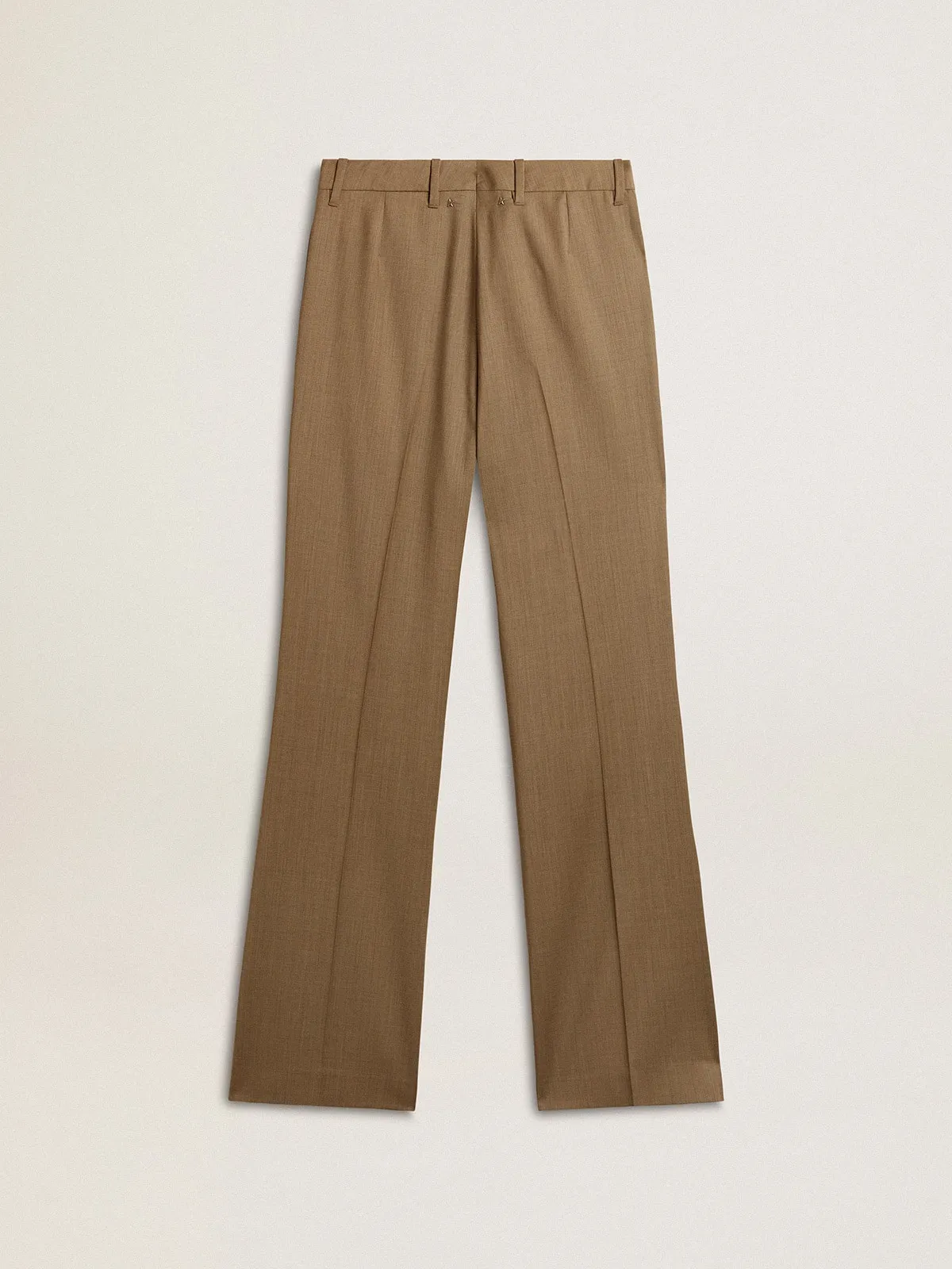 Pantalon de tailleur femme en laine gris tourterelle | Golden Goose