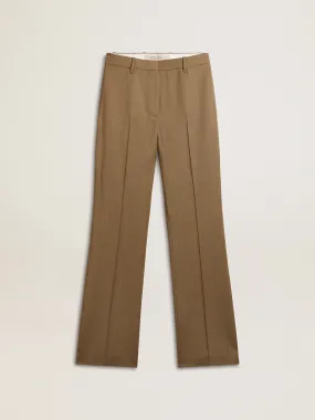 Pantalon de tailleur femme en laine gris tourterelle | Golden Goose