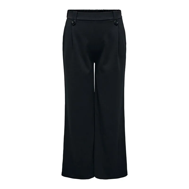 Pantalon droit ceinture avec boutons noir Femme ONLY CARMAKOMA à prix 