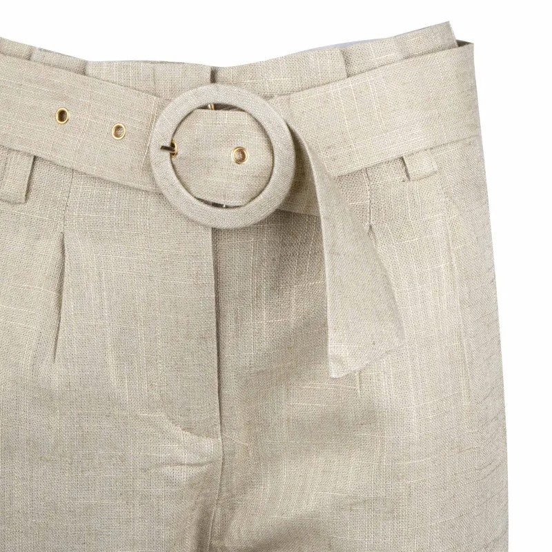 Pantalon en lin à ceinture emalia Femme LA PETITE ETOILE à prix 