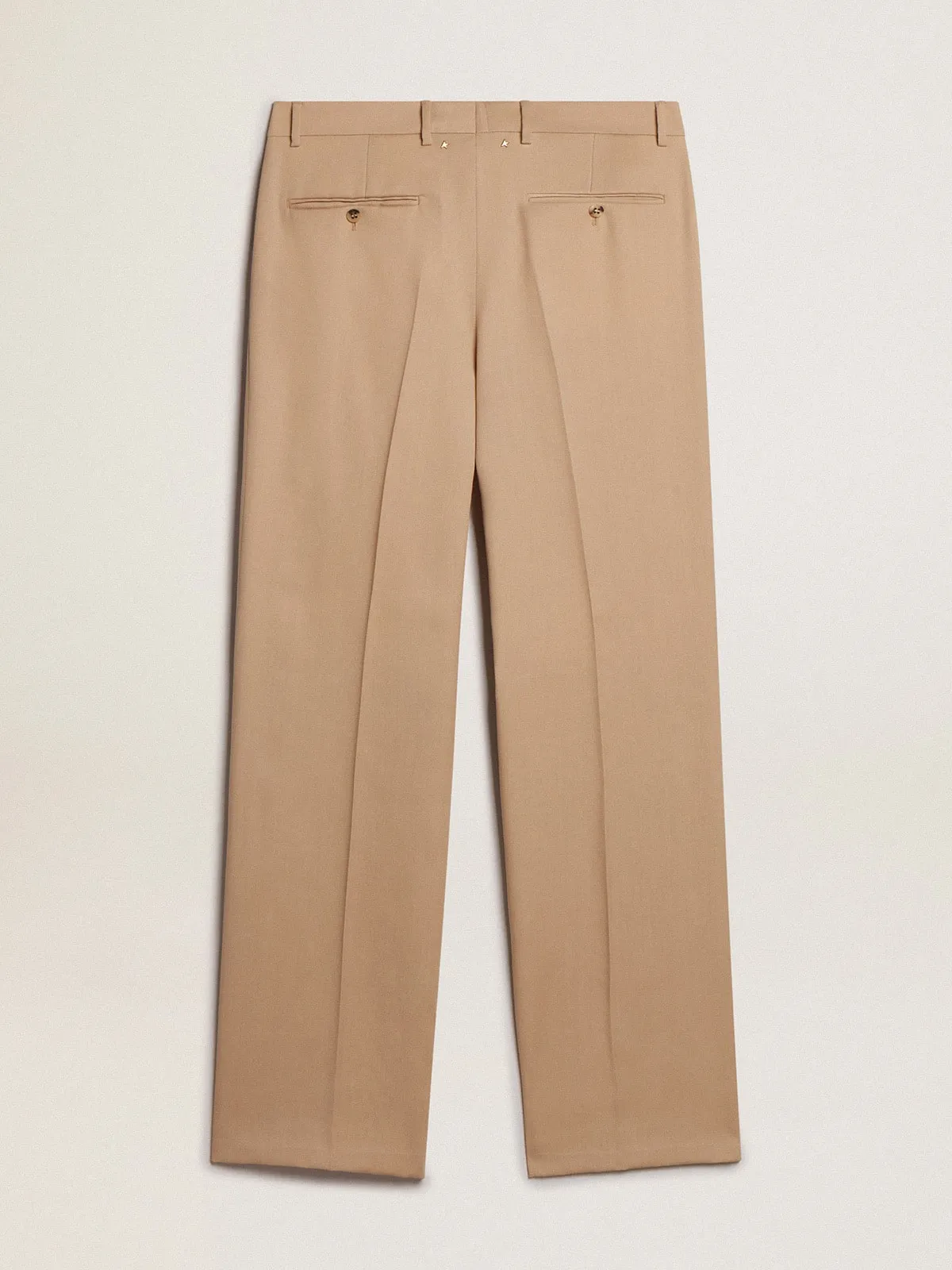 Pantalon pour homme en gabardine de laine couleur sable | Golden Goose