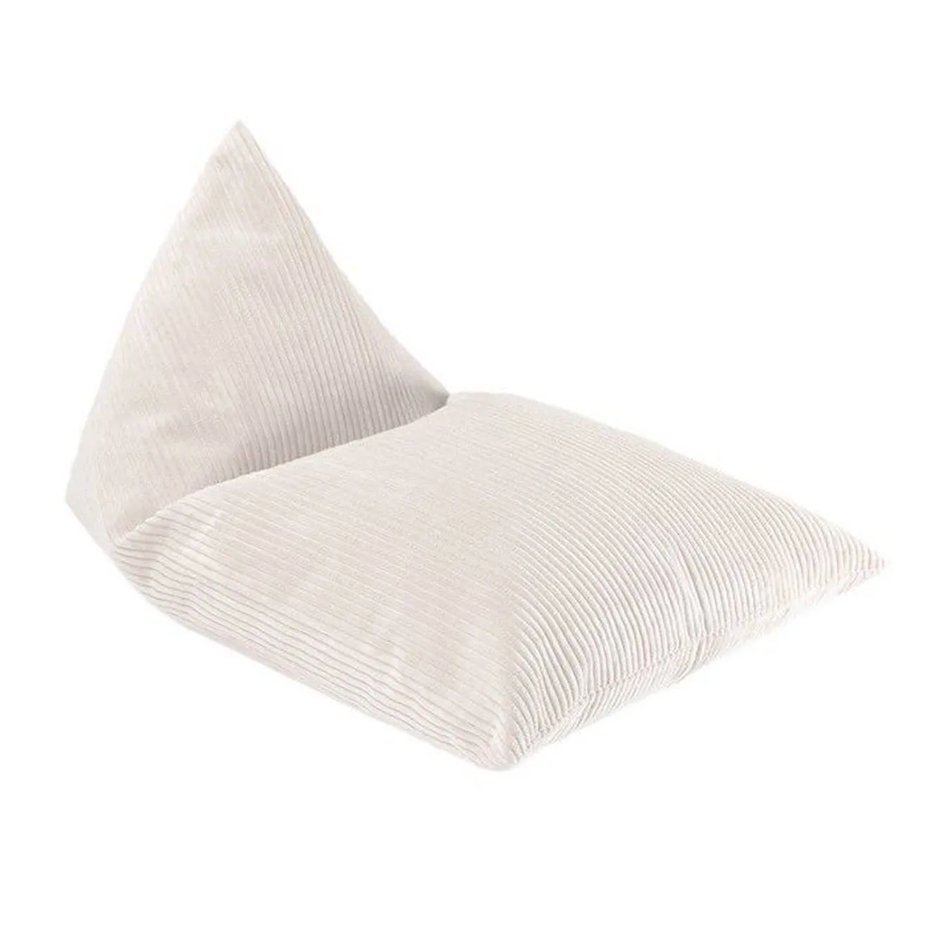 Pouf enfant velours côtelé BIG LOUNGER MARSHMALLOW blanc - 