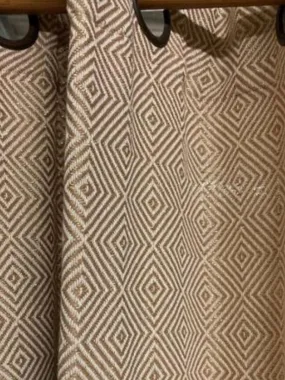 Rideau à motifs géométriques et lurex - Beige