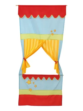 ROBA Théâtre de Porte en Tissu Lavable - Castelet de Marionnettes à Suspendre - Multicolore - N/A