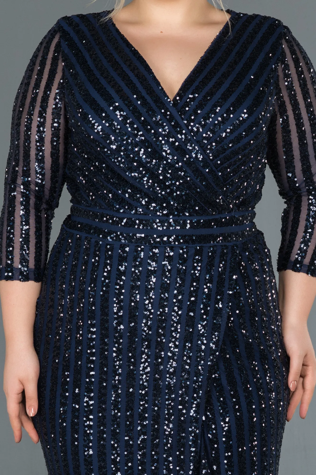 Robe de Soirée en Velours Longue Noir ABU1043