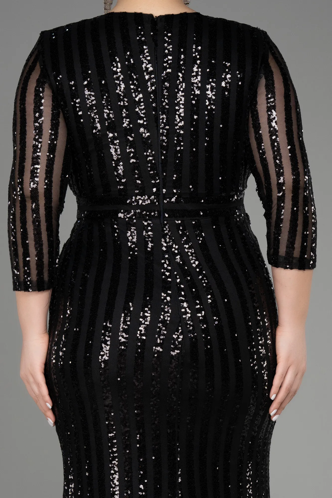 Robe de Soirée en Velours Longue Noir ABU1043