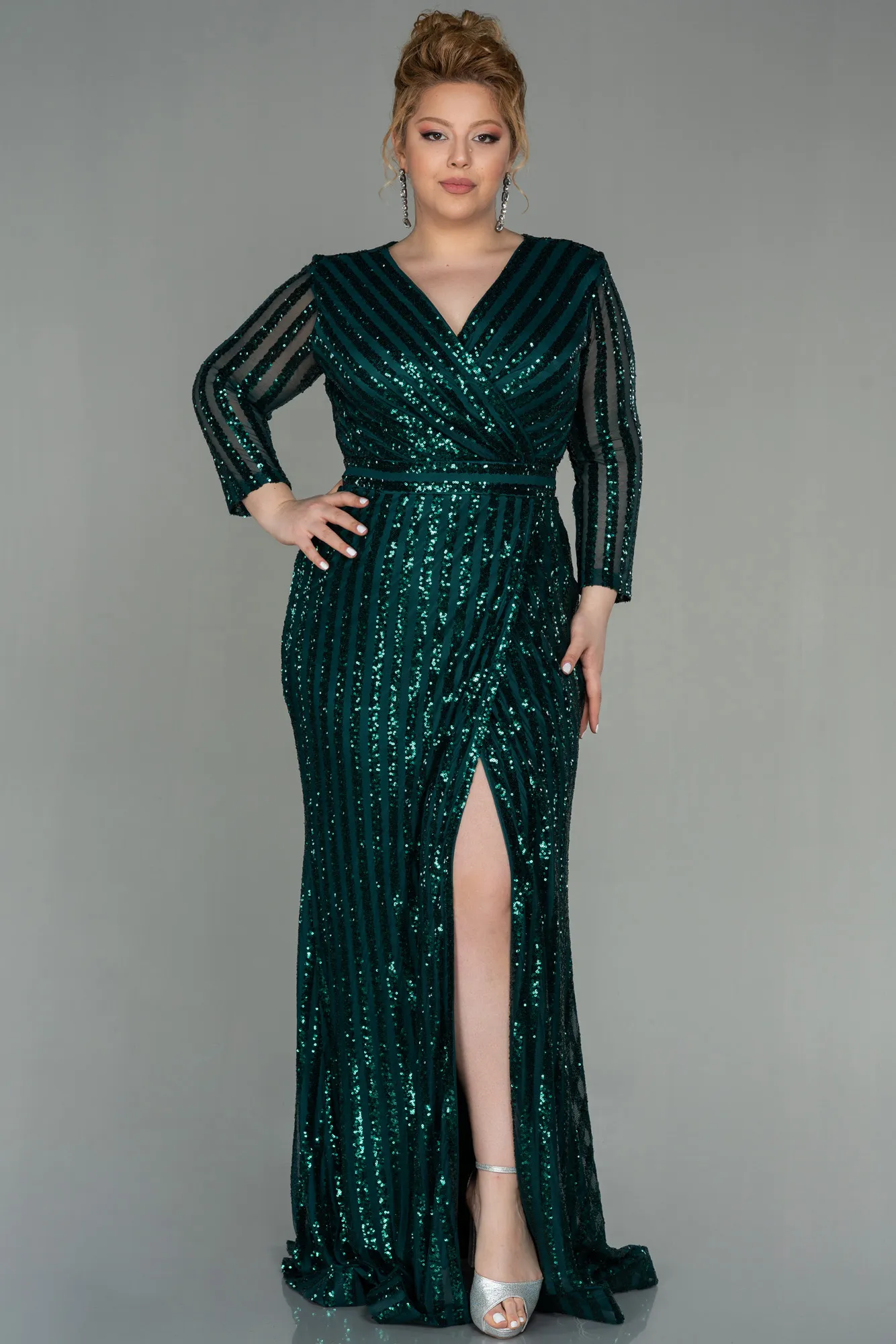 Robe de Soirée en Velours Longue Noir ABU1043