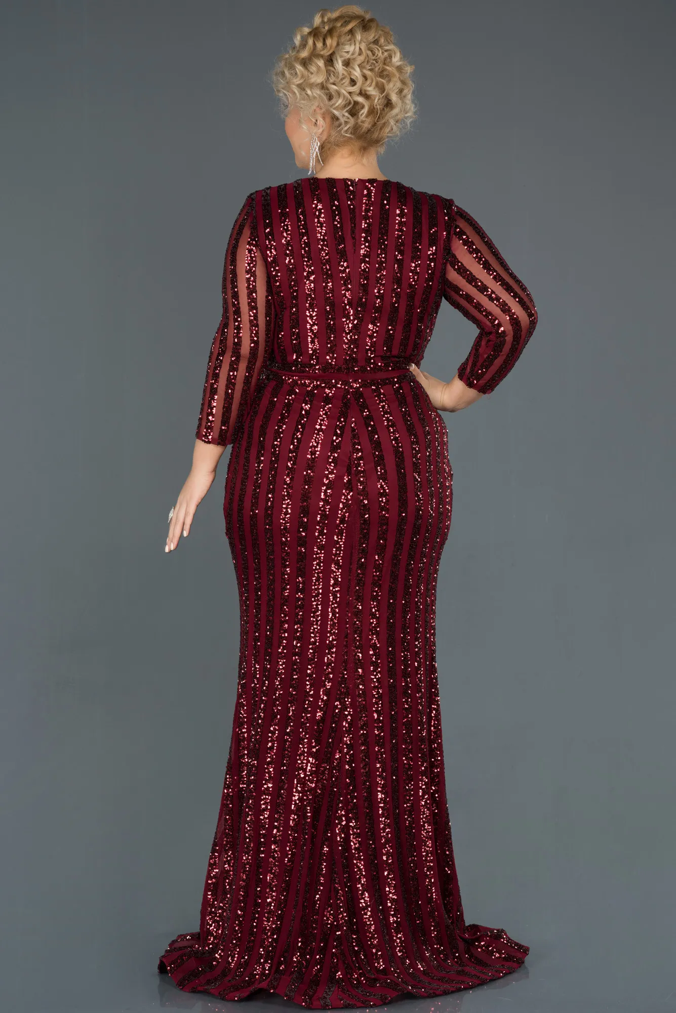 Robe de Soirée en Velours Longue Noir ABU1043