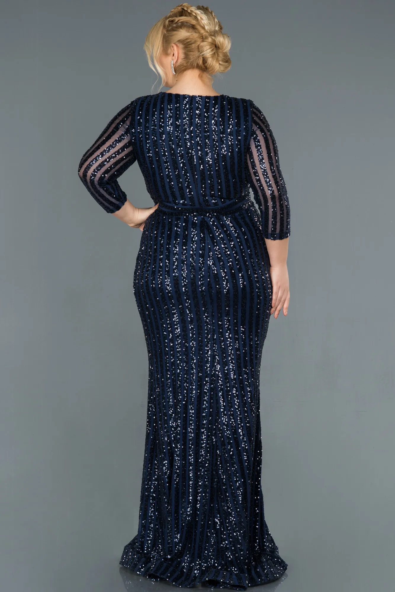 Robe de Soirée en Velours Longue Noir ABU1043