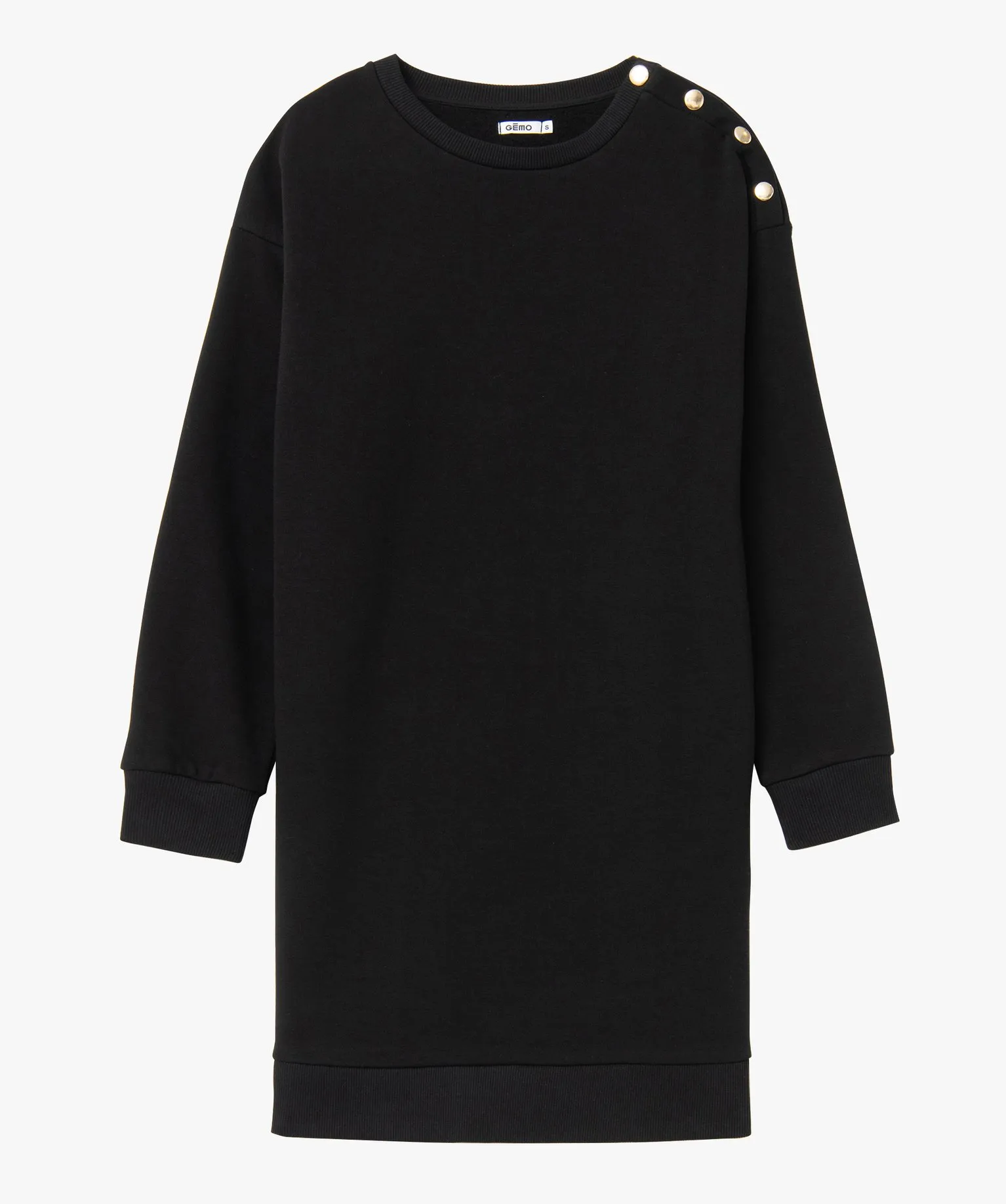 robe sweat femme avec boutons sur l¡¯epaule noir robes