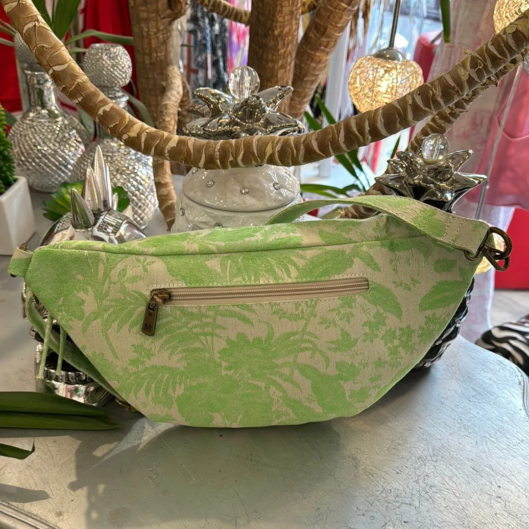 Sac banane vert toile parisienne