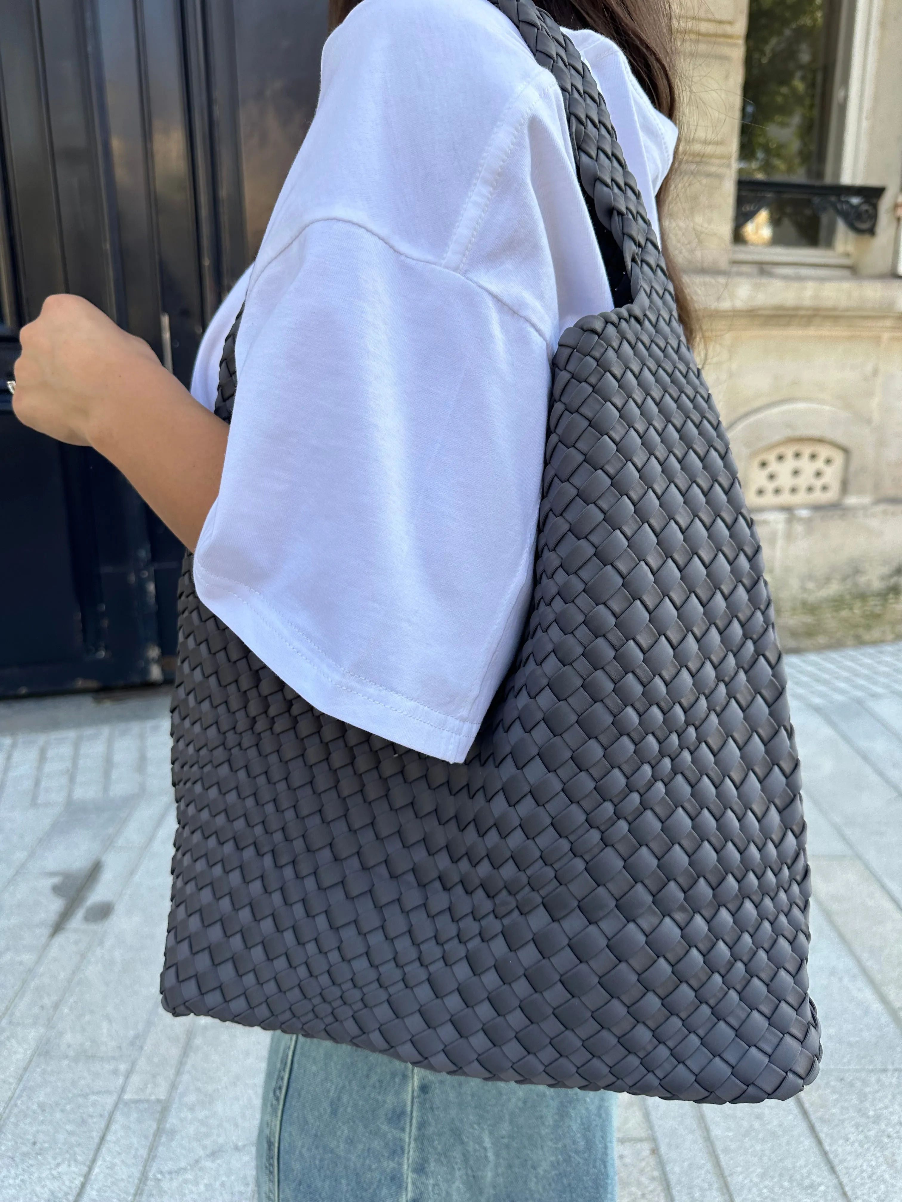 Sac beauté grand gris