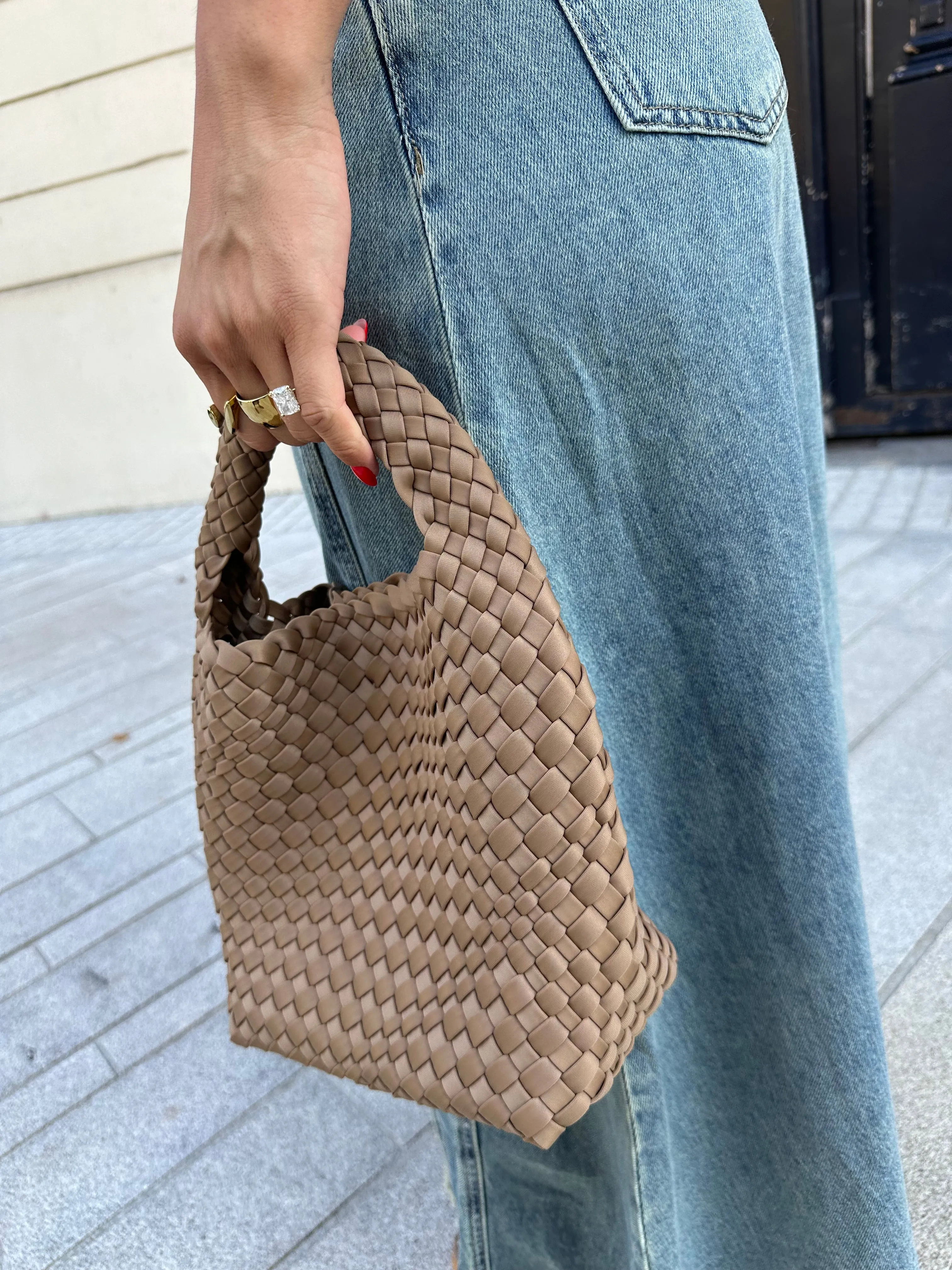 Sac beauté moyen taupe