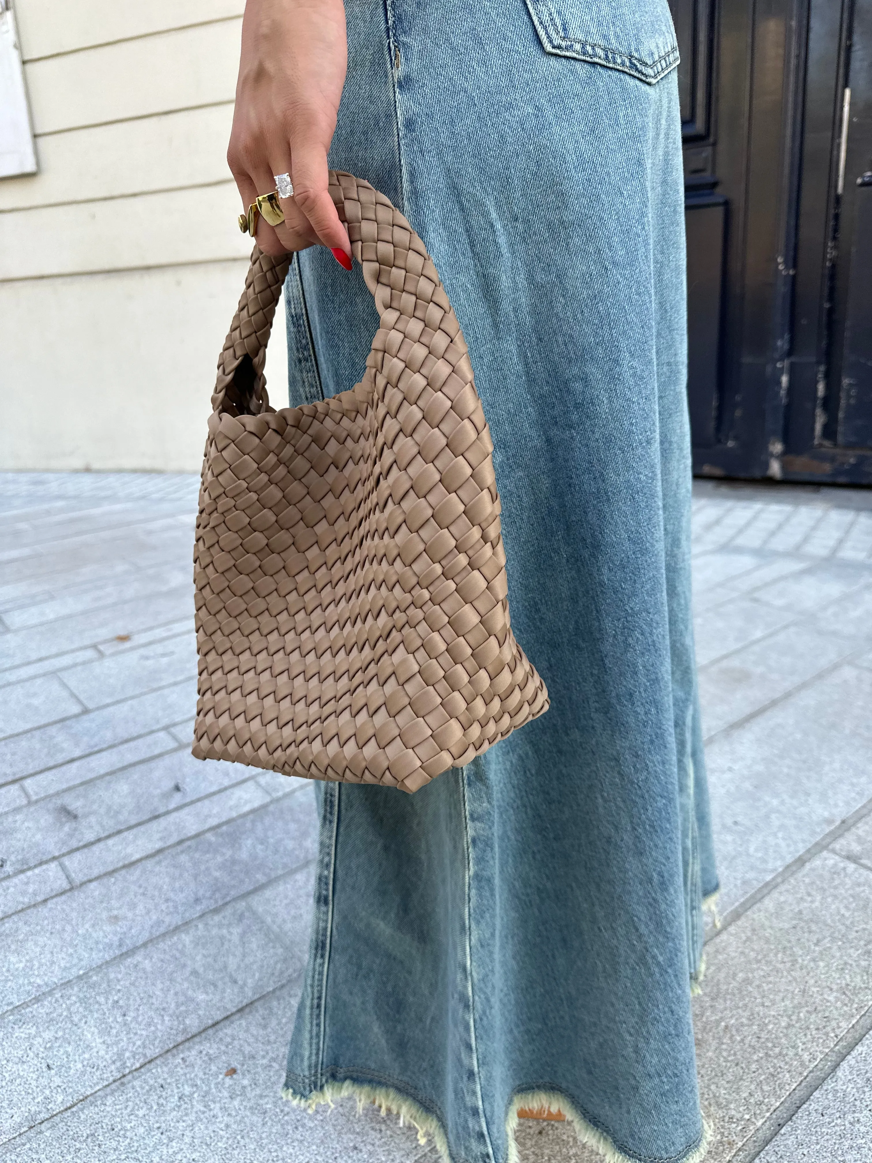 Sac beauté moyen taupe