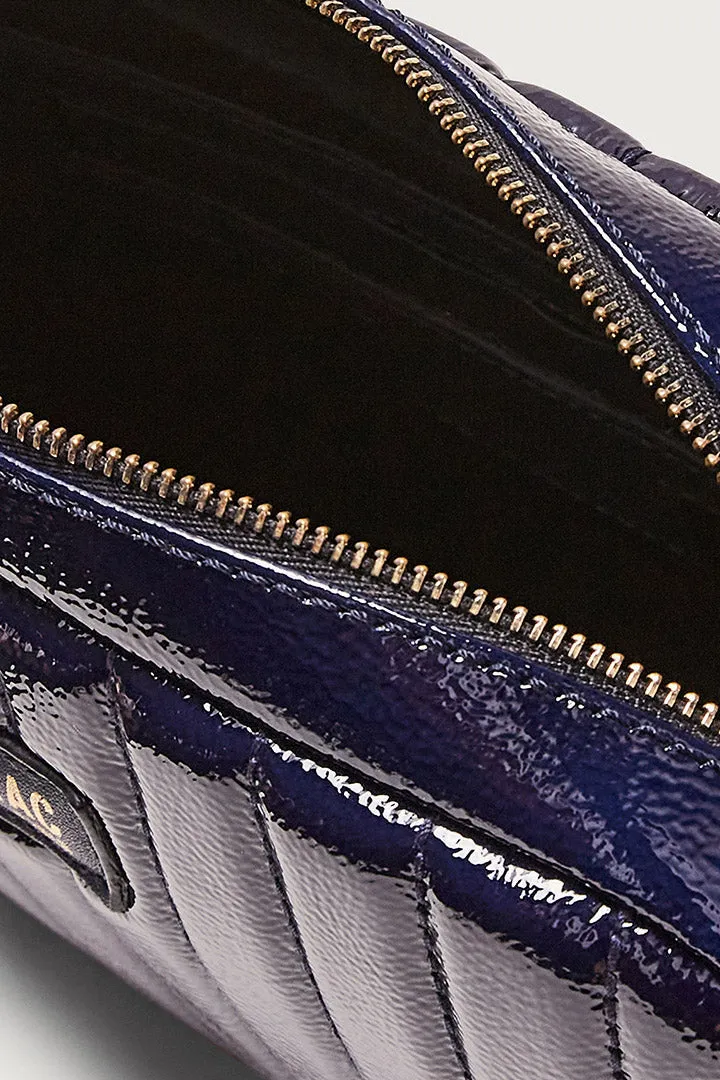 Sac César vernis froissé bleu nuit