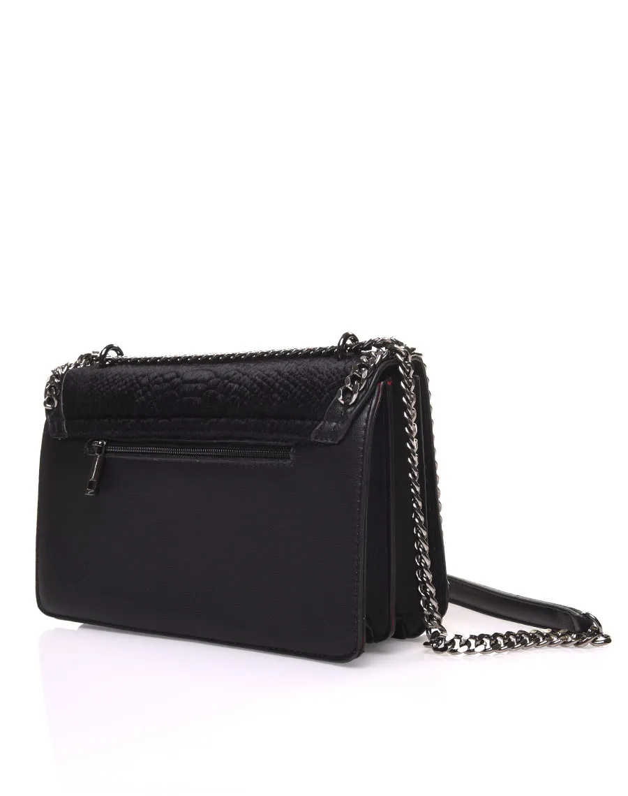 Sac effet python en velours noir