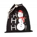 Sac Noël beige coton motif bonhomme de neige - TOPTEX