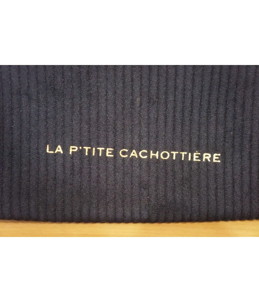 SANTAÏA pochette velours côtelé marine idéal voyage papiers maquillage